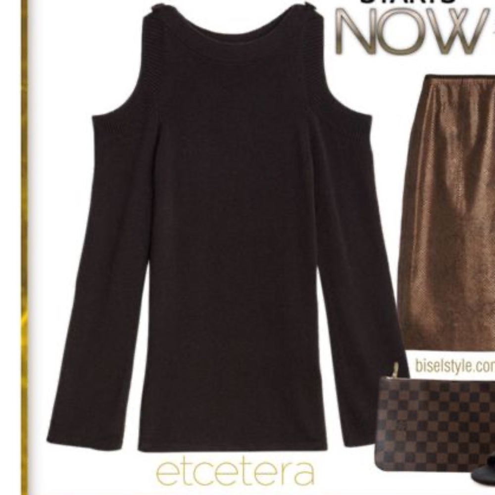 Etcetera ECLIPSE black knit bell sleeve sweater